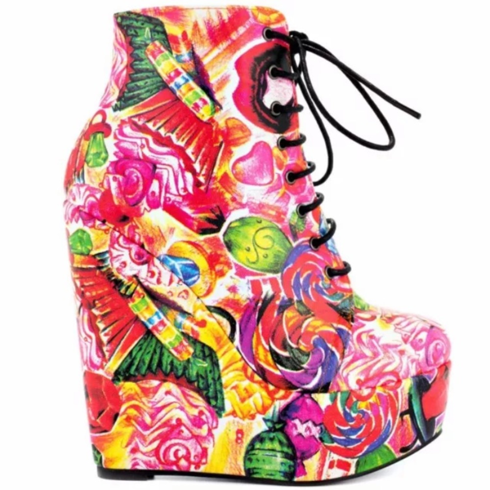 Sweets for My Sweet Tooth Iron Fist Wedge Bootie Size 5